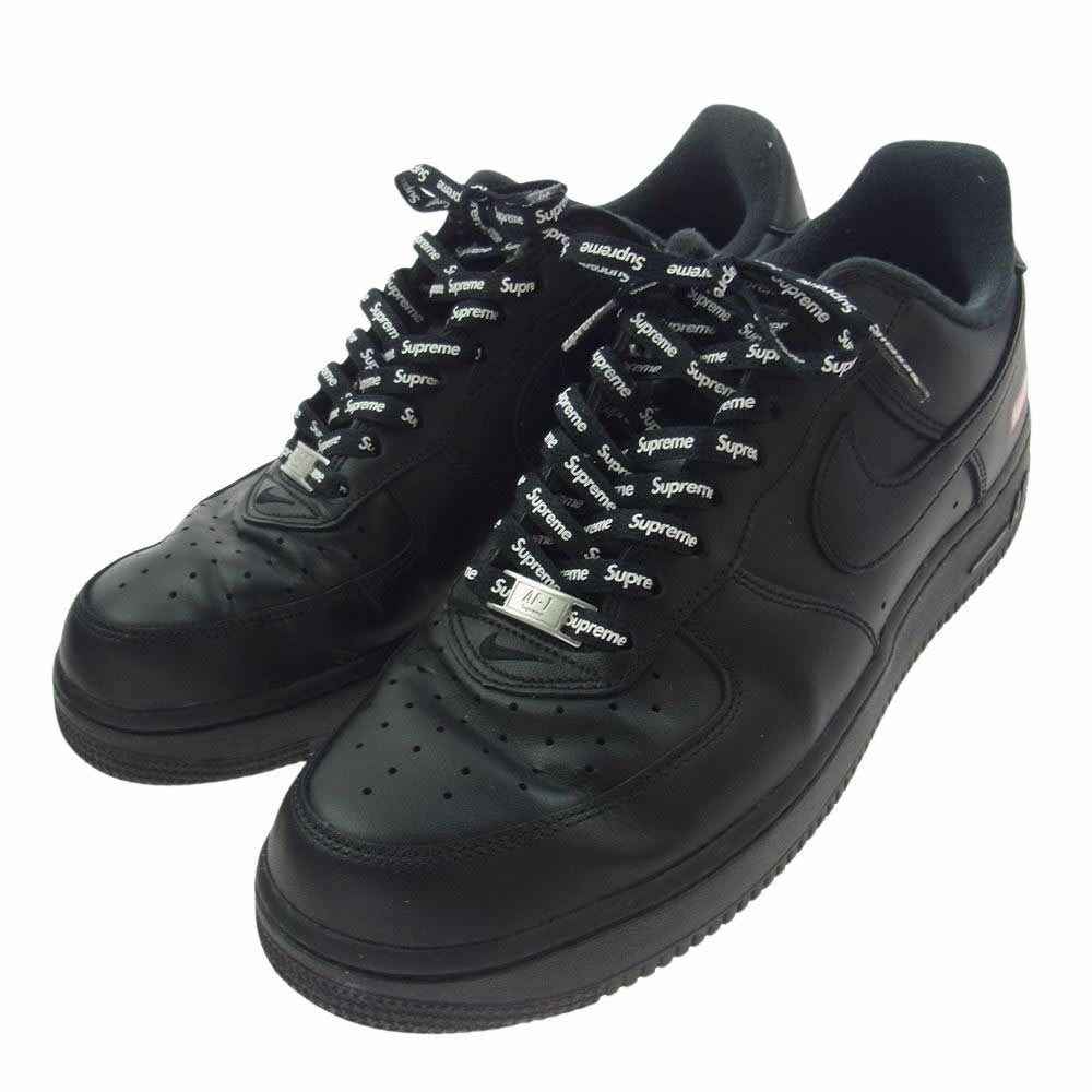 Supreme シュプリーム CU9225-001 × NIKE Air Force 1 Low Black ナイキ エアフォース1 ロー ブラック スニーカー ブラック系 28cm【中古】