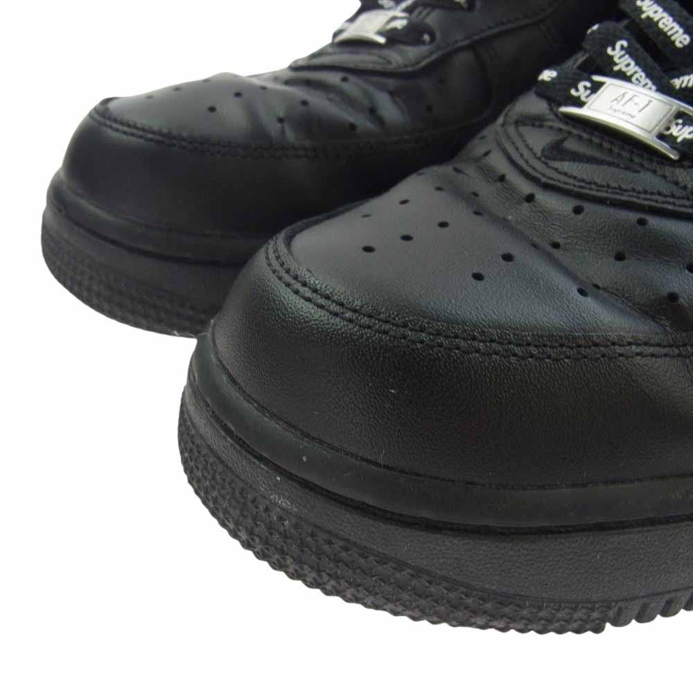 Supreme シュプリーム CU9225-001 × NIKE Air Force 1 Low Black ナイキ エアフォース1 ロー ブラック スニーカー ブラック系 28cm【中古】