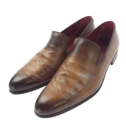 Berluti ベルルッティ CURSIVE GALET カーシヴ ガレ カリグラフィ レザー ローファー ブラウン系 7.5【中古】
