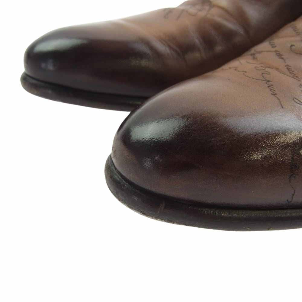 Berluti ベルルッティ CURSIVE GALET カーシヴ ガレ カリグラフィ レザー ローファー ブラウン系 7.5【中古】