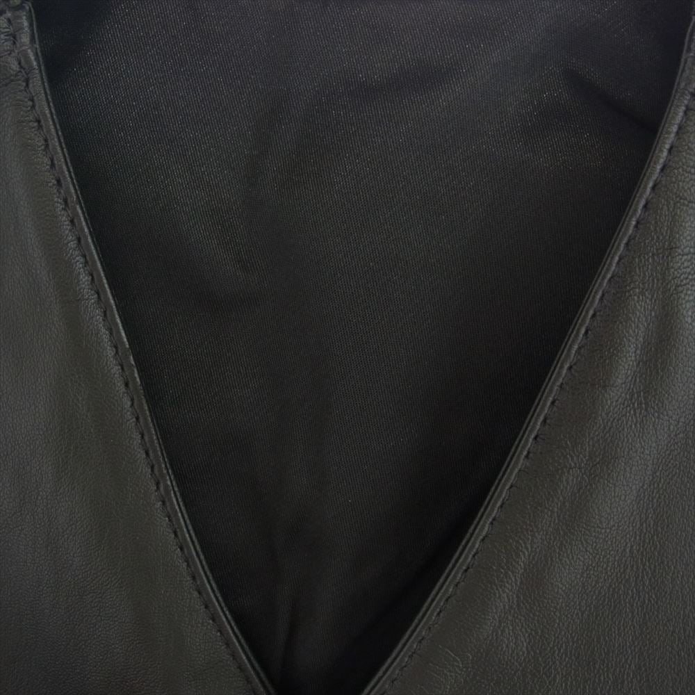 LANGLITZ LEATHERS ラングリッツレザーズ 40155 Laced Vest  ゴートスキン スクエアボトム ライダースハンドポケット レザー レース ベスト ブラック系【中古】