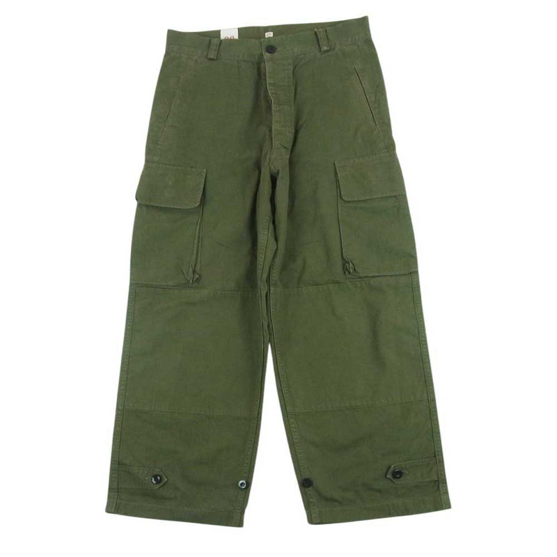 OUTIL ウティ PANTALON BLESLE コットン ヘンプ ミリタリー カーゴ パンツ グリーン系 22【中古】