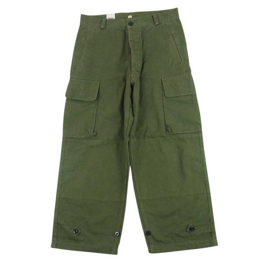 OUTIL ウティ PANTALON BLESLE コットン ヘンプ ミリタリー カーゴ パンツ グリーン系 22【中古】