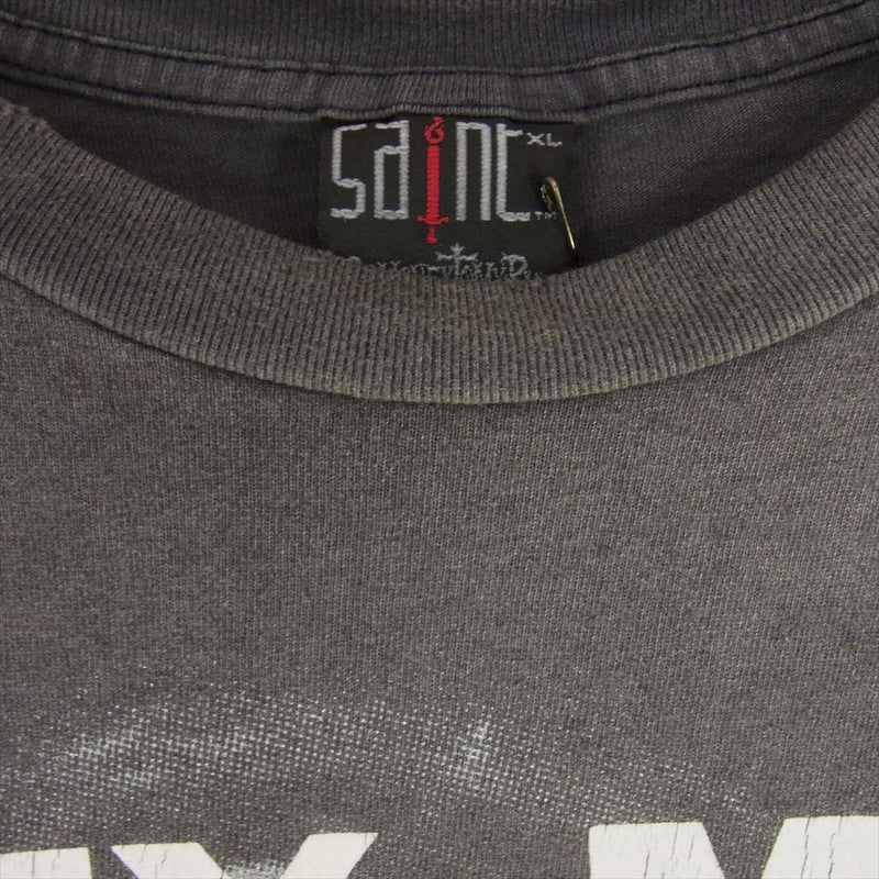 SAINT MICHAEL セントマイケル 24SS SM-YS3-0000-C49 PTP PTP_SS/STAY REAL ヴィンテージ加工 クルーネック Tシャツ グレー系 XL【中古】