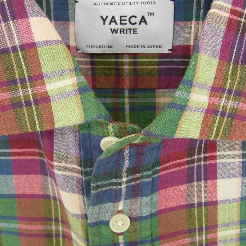 YAECA ヤエカ 48121 チェック コットン 半袖 シャツ M【中古】