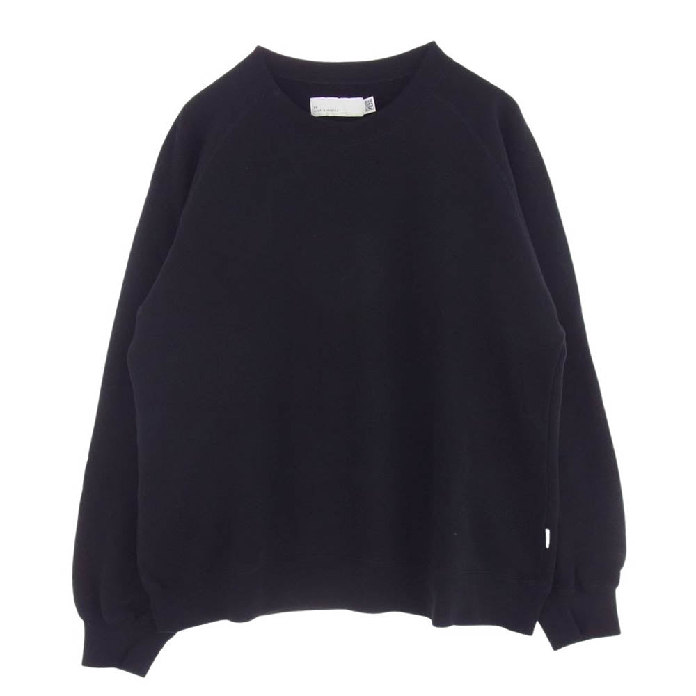 ソーショップアンドホステル SO ORIGINAL RAGLAN CREW NECK SWEATSHIRT ラグラン スウエット クルーネック ブラック ブラック系 L【中古】
