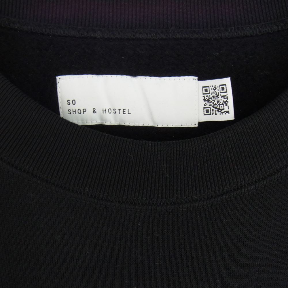 ソーショップアンドホステル SO ORIGINAL RAGLAN CREW NECK SWEATSHIRT ラグラン スウエット クルーネック ブラック ブラック系 L【中古】