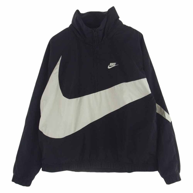 NIKE ナイキ AJ1405-010 BIG SWOOSH ANRK JACKET ビッグスウッシュ ナイロン ハーフジップ プルオーバー トラックジャケット ブラック系 M【中古】