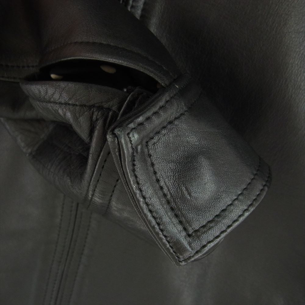 WACKO MARIA ワコマリア WWR-IST-LEA-01 LEATHER JKT 裏地ドット柄 ステアハイド レザー シングル ライダースジャケット ブラック系 M【中古】