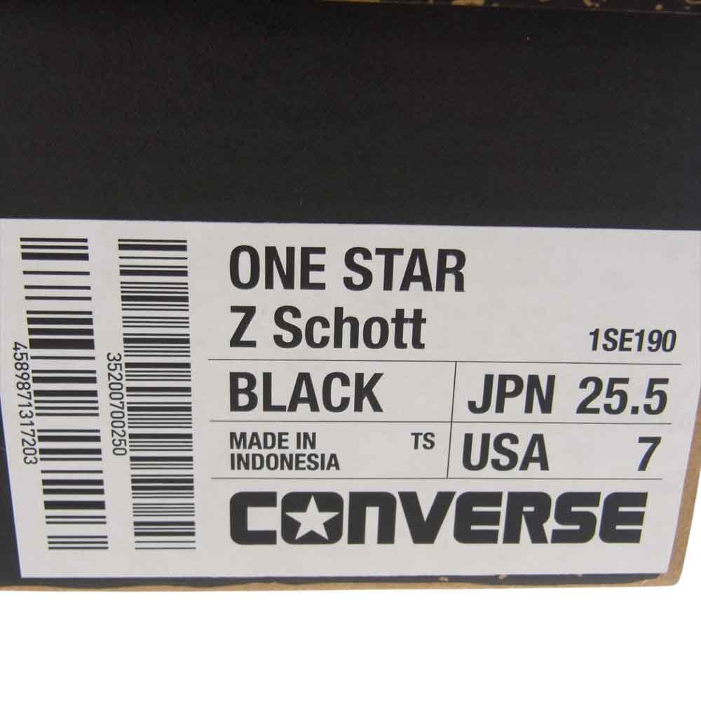 CONVERSE コンバース × Schott ショット ONE STAR Z Schott ワンスター Z Wネーム レザー ローカット スニーカー ブラック系 25.5cm【極上美品】【中古】