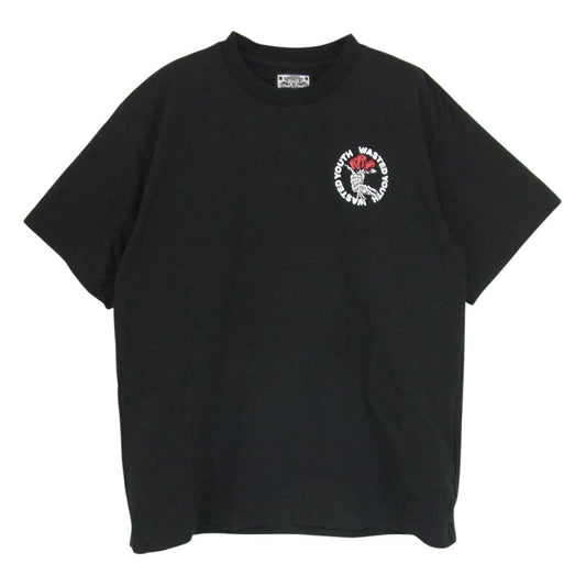 Wasted Youth ウェイステッドユース × VERDY バラ 薔薇 モチーフ 半袖 Tシャツ ブラック系 L【中古】