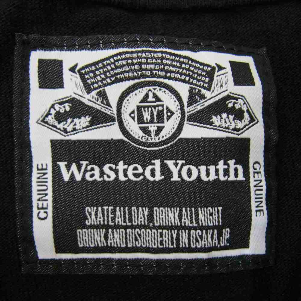 Wasted Youth ウェイステッドユース × VERDY バラ 薔薇 モチーフ 半袖 Tシャツ ブラック系 L【中古】