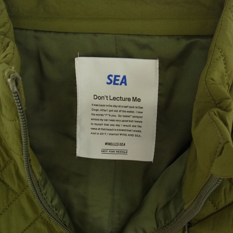 WIND AND SEA ウィンダンシー WDS-O-GEN-23-Q2-JK-04 Sea High Neck Quilting Blouson ハイネック キルティング ブルゾン ジャケット カーキ系 L【極上美品】【中古】