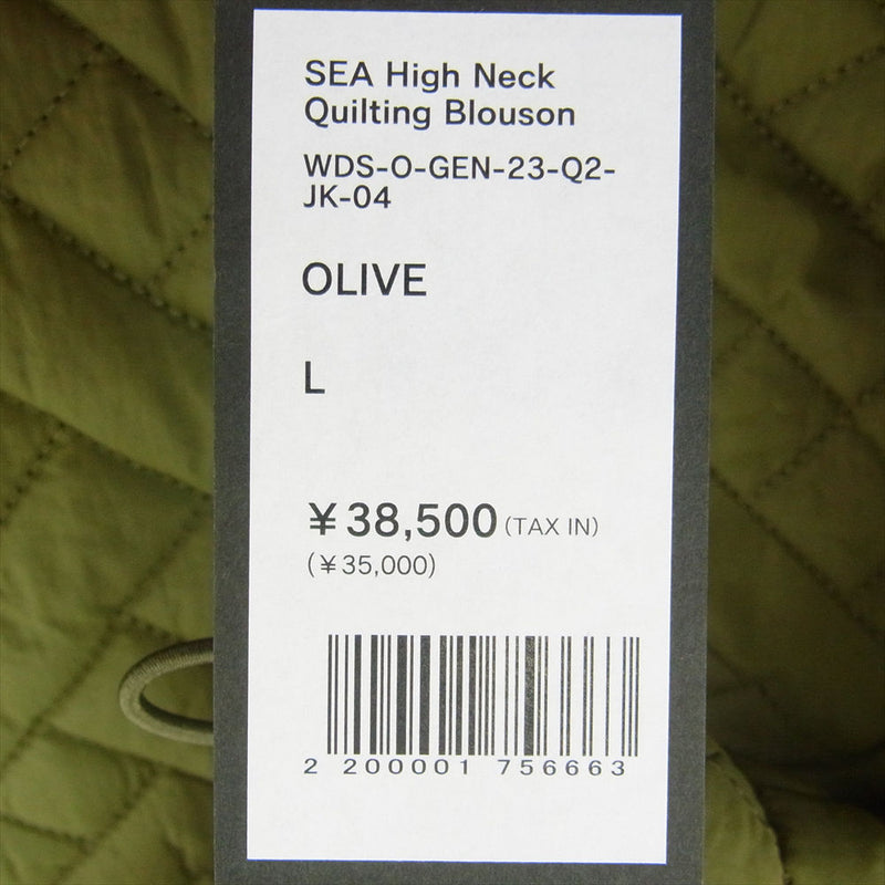 WIND AND SEA ウィンダンシー WDS-O-GEN-23-Q2-JK-04 Sea High Neck Quilting Blouson ハイネック キルティング ブルゾン ジャケット カーキ系 L【極上美品】【中古】