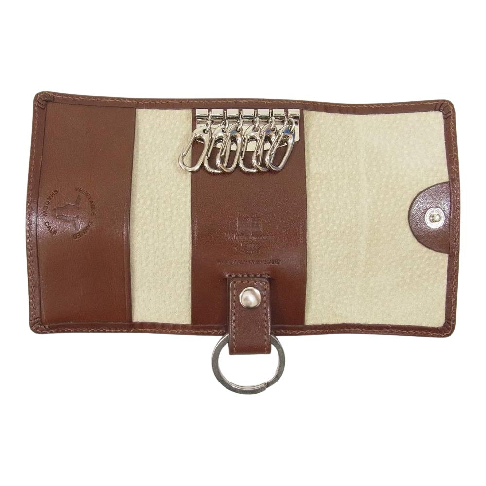 WHITE HOUSE COX ホワイトハウスコックス S9692 SHADOW CALF レザー キーケース ブラウン系【中古】