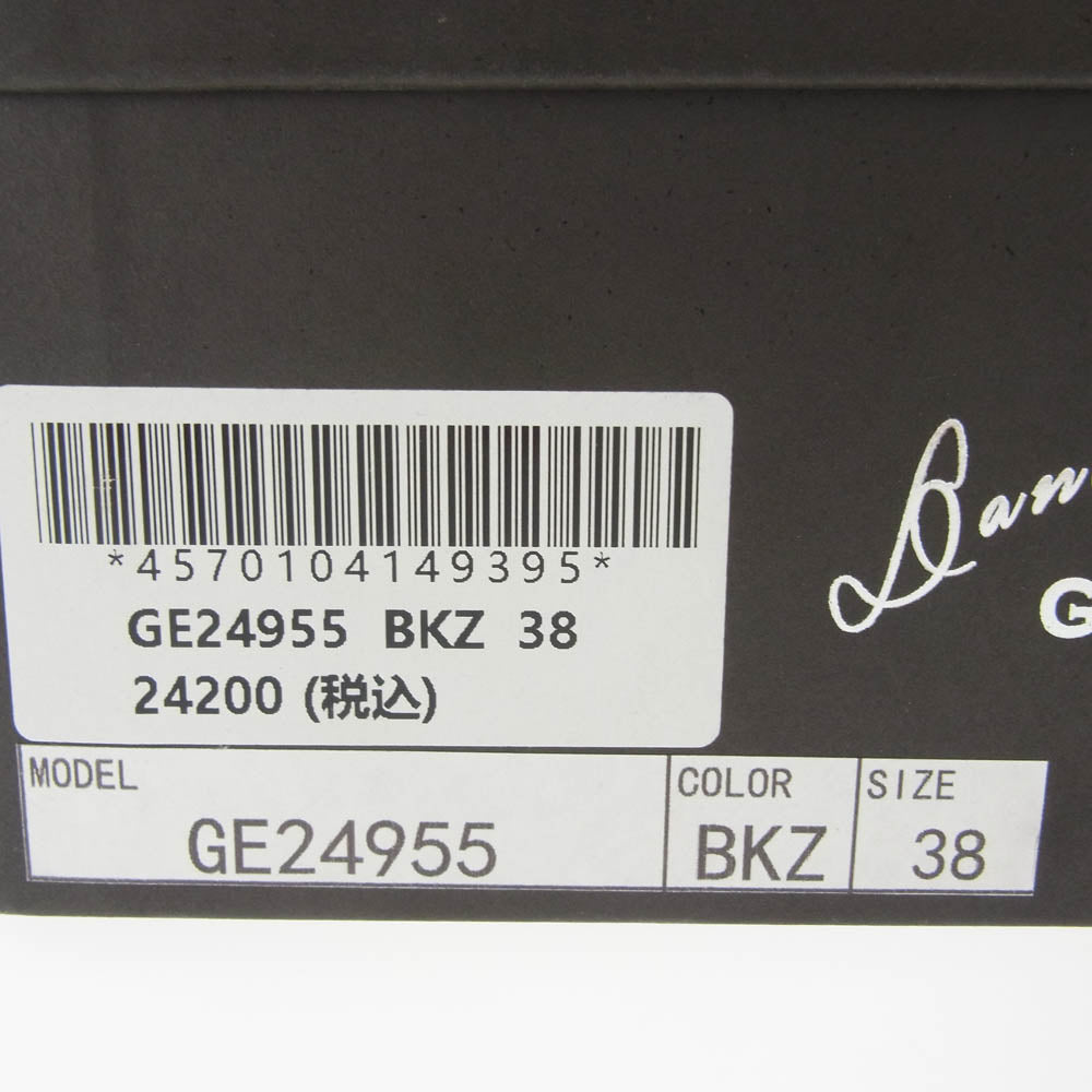 ダニエラアンドジェマ GE24955 × AKIKO KIZU 木津明子 リボン フラット サンダル ブラック系 38【美品】【中古】