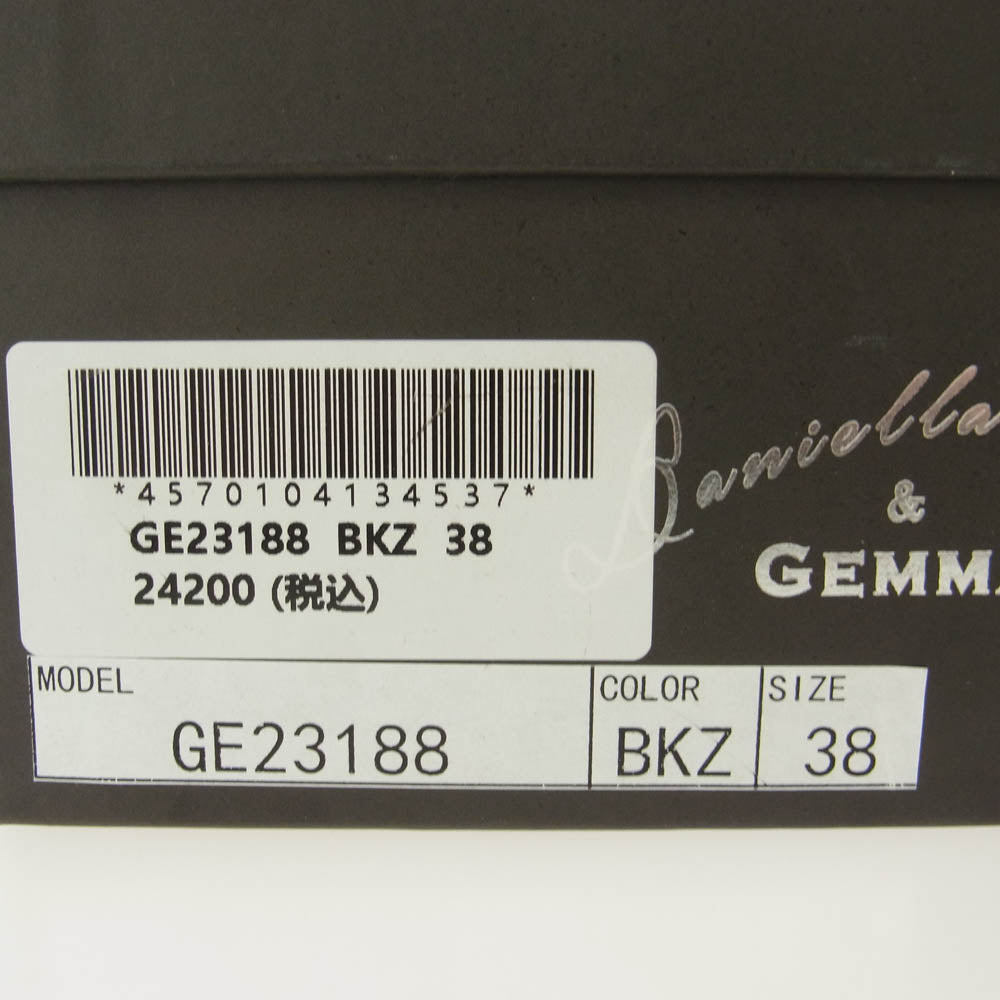 GE23188 × AKIKO KIZU 木津明子 ビジュー ストラップ バレエ シューズ ブラック系 38【美品】【中古】