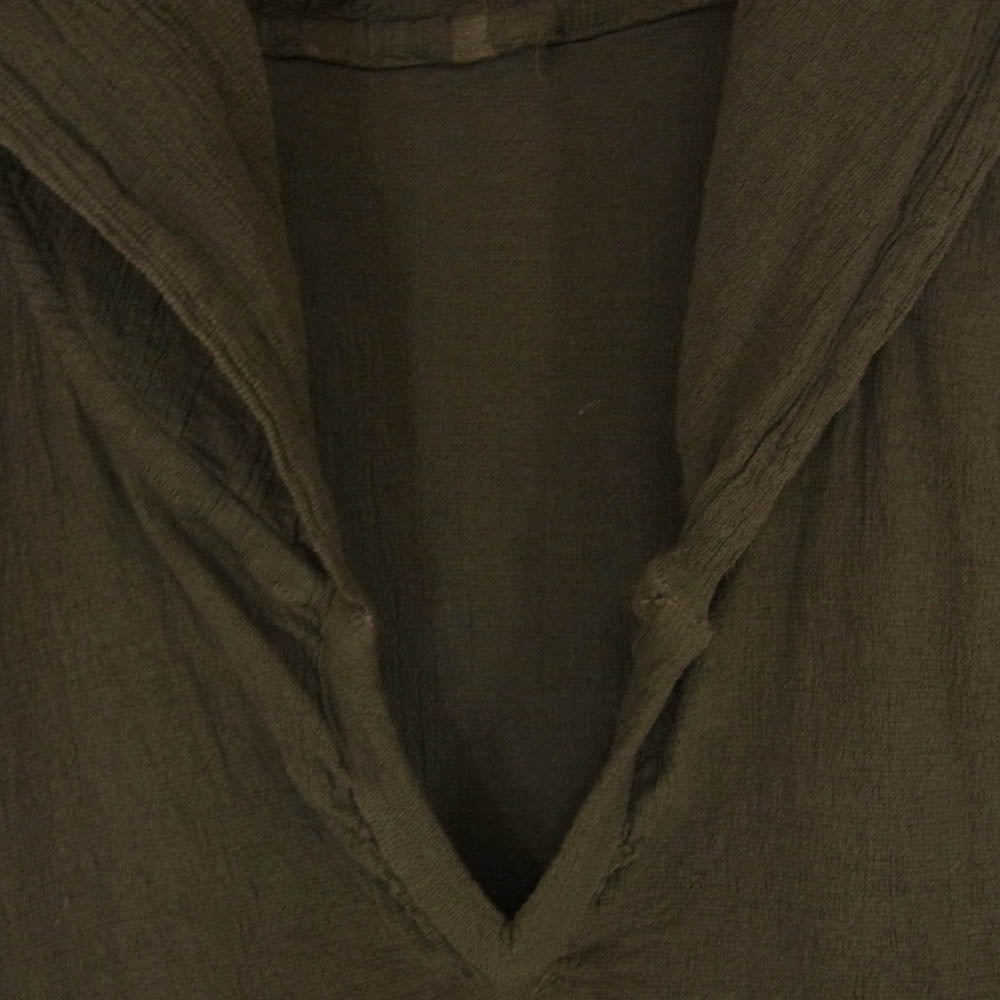 ISSEY MIYAKE イッセイミヤケ MI54FH252 ME ミー シワ加工 フード付き 半袖 ワンピース カーキ系 サイズ表記無【中古】