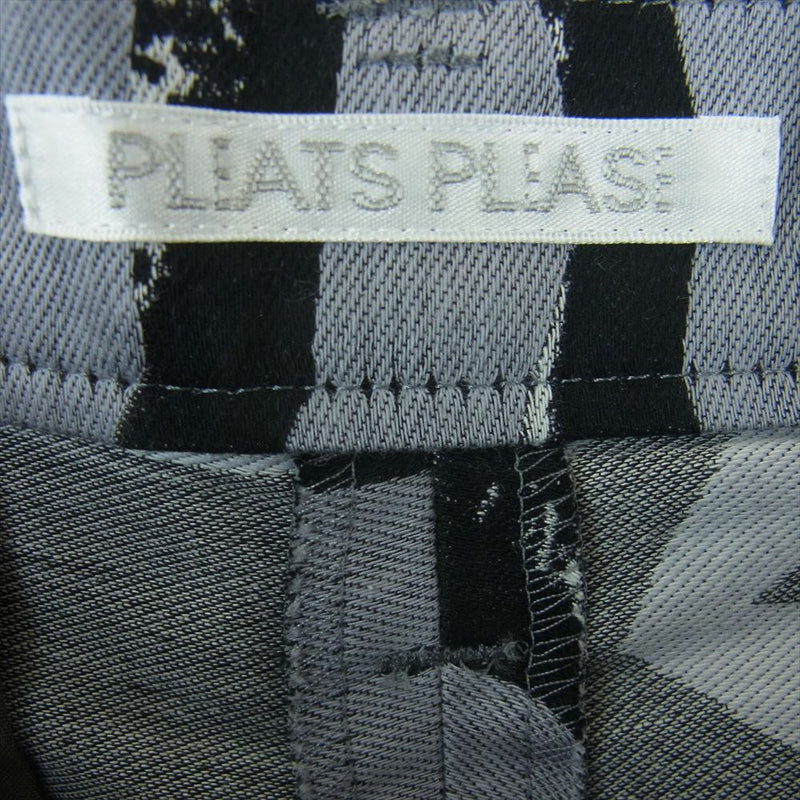 PLEATS PLEASE プリーツプリーズ イッセイミヤケ 15AW PP54-ZF872 リップ ジャガード 総柄 ショート ハーフ パンツ ショーツ グレー系 3【中古】