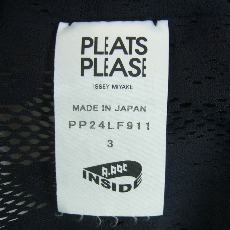 PLEATS PLEASE プリーツプリーズ イッセイミヤケ PP24LF911 A-POC INSIDE フリンジ レギンス パンツ ブラック系 3【中古】