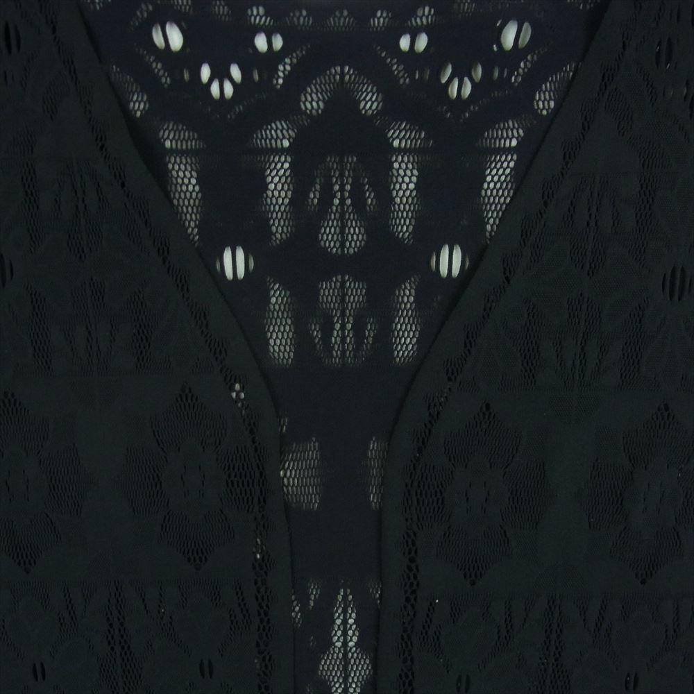 PLEATS PLEASE プリーツプリーズ イッセイミヤケ PP14LO963 A-POC INSIDE フローラル カットワーク フリンジ ボレロ カーディガン ブラック系 3【中古】