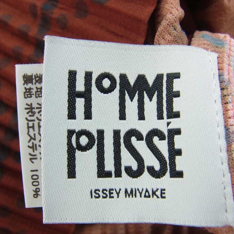 HOMME PLISSE ISSEY MIYAKE オム プリッセ イッセイミヤケ HP71JL175 春画転写 総柄 プリーツ ロング ジャケット レッド系【中古】