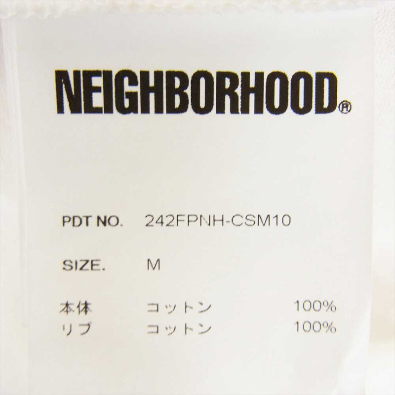 NEIGHBORHOOD ネイバーフッド 24AW 242fpnh-csm10 CLASSIC-P CREWNECK LS コットン ポケット 長袖 クルーネック Tシャツ ホワイト系 M【極上美品】【中古】