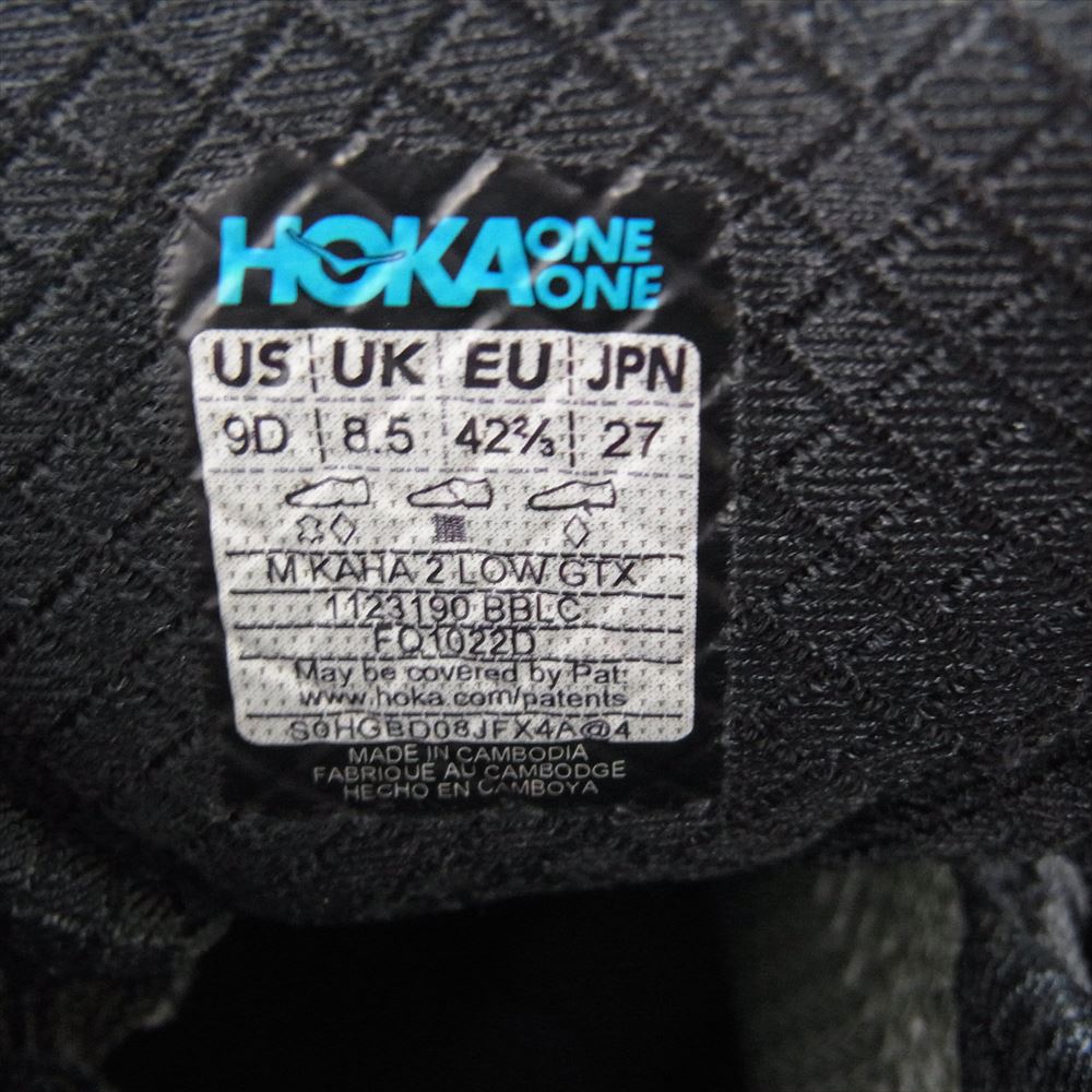 HOKA ONE ONE ホカ オネオネ KAHA 2 LOW GTX KAHA 2 LOW GTX ゴアテックス トリプルブラック トレイル ランニング シューズ ブラック系 27cm【中古】