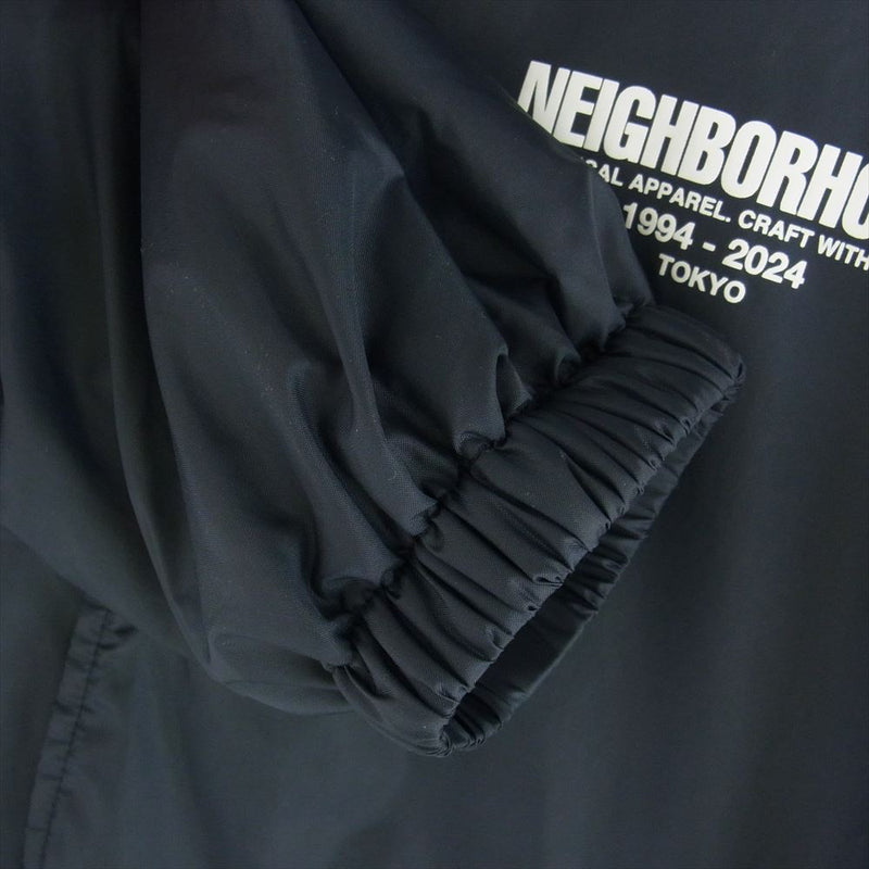 NEIGHBORHOOD ネイバーフッド 24SS 241TSNH-JKM01 WINDBREAKER JACKET-1 バックプリント ナイロン 裏フリース コーチジャケット ウィンドブレーカー ネイビー系 M【中古】