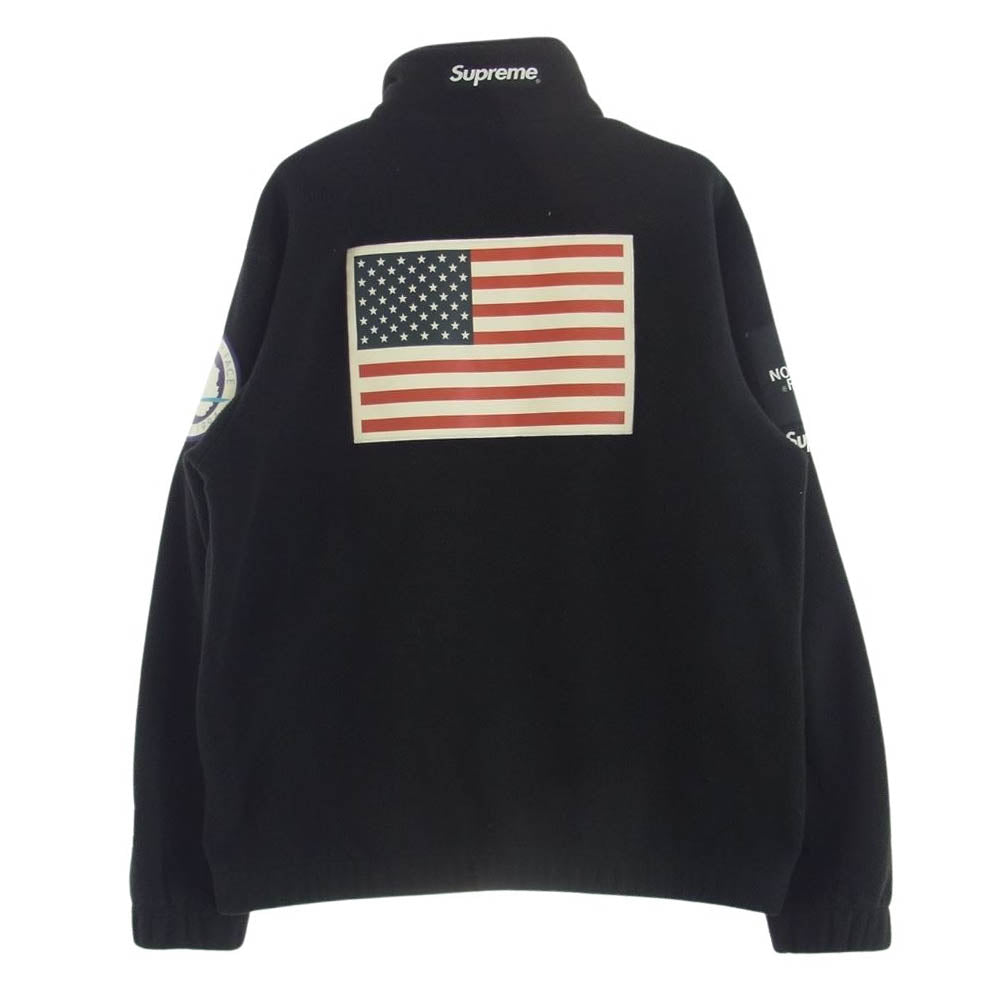 Supreme シュプリーム 17SS × THE NORTH FACE ノースフェイス 17SS  Trans Antarctica Expedition Fleece Jacket アメリカン フラッグ フリース ブルゾン ジャケット ブラック系 M【中古】