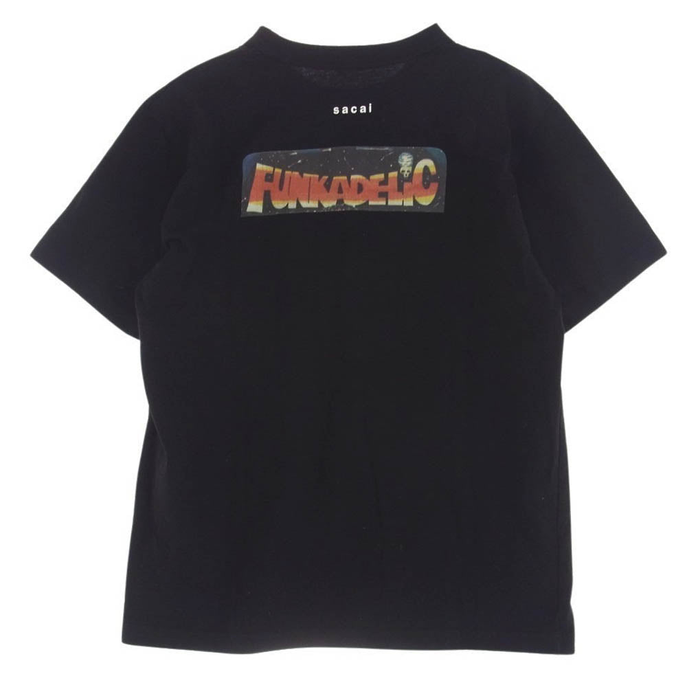 Sacai サカイ 20SS 20-0104S FUNKADELIC ファンカデリック クルーネック フロントプリント 半袖 Tシャツ ブラック系  2【中古】