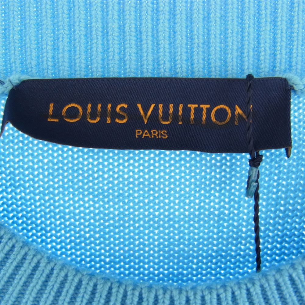 LOUIS VUITTON ルイ・ヴィトン 21SS ZTB HKN75W ディストーテッド ジャイアント ダミエ クルーネック ニット チェック 刺繍 クルーネック セーター S【中古】