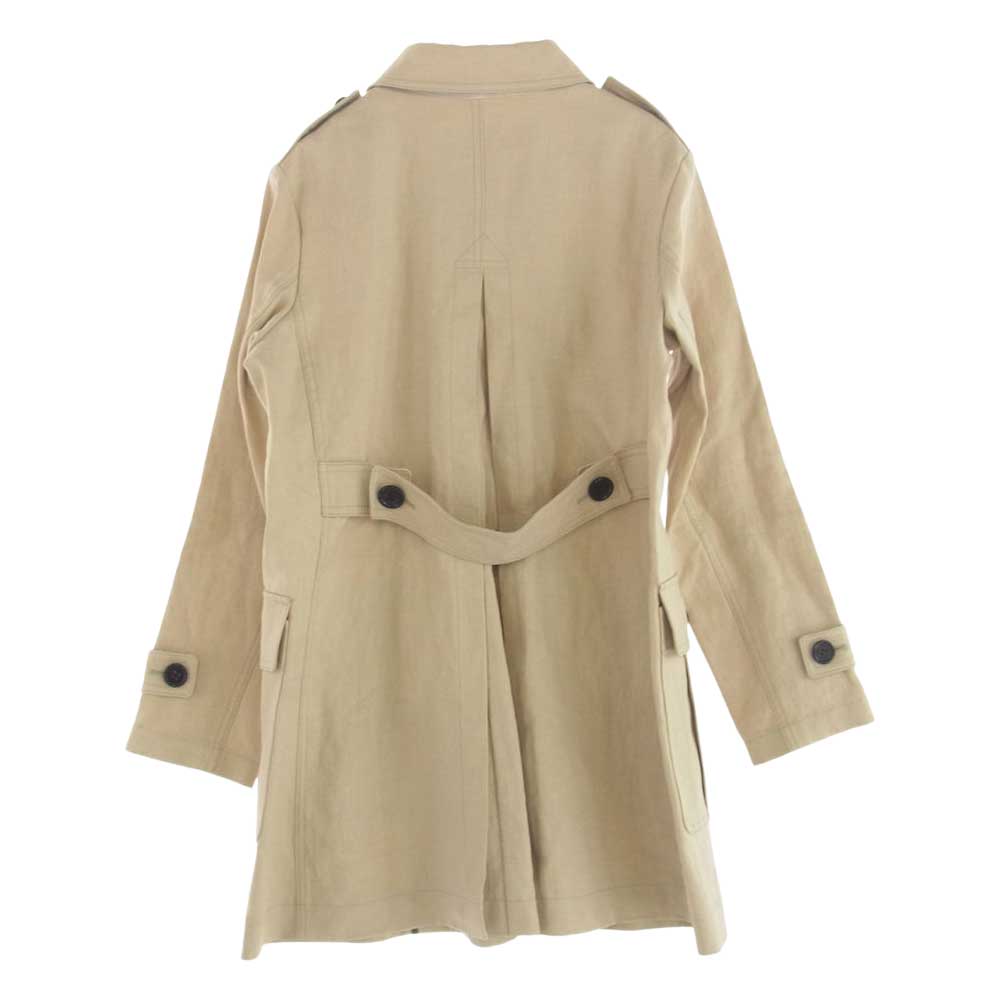 BURBERRY LONDON バーバリー ロンドン B1A13-115-40 ボンディングリネン バックフレア 比翼 シングル トレンチコート ベージュ系 38【中古】