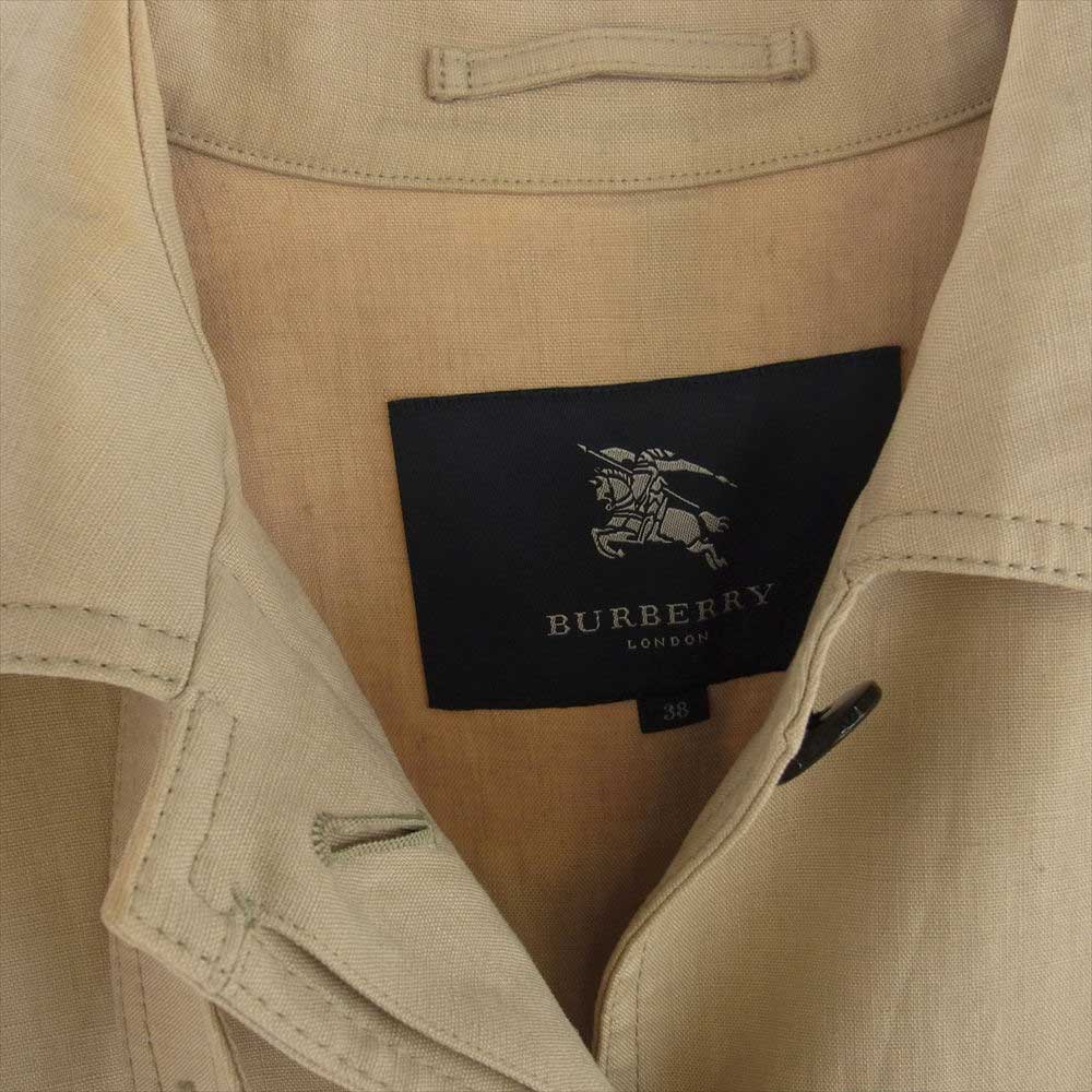 BURBERRY LONDON バーバリー ロンドン B1A13-115-40 ボンディングリネン バックフレア 比翼 シングル トレンチコート ベージュ系 38【中古】