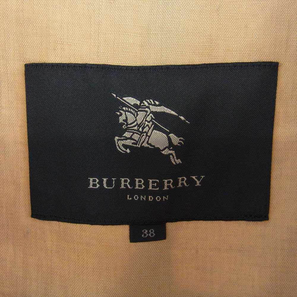BURBERRY LONDON バーバリー ロンドン B1A13-115-40 ボンディングリネン バックフレア 比翼 シングル トレンチコート ベージュ系 38【中古】