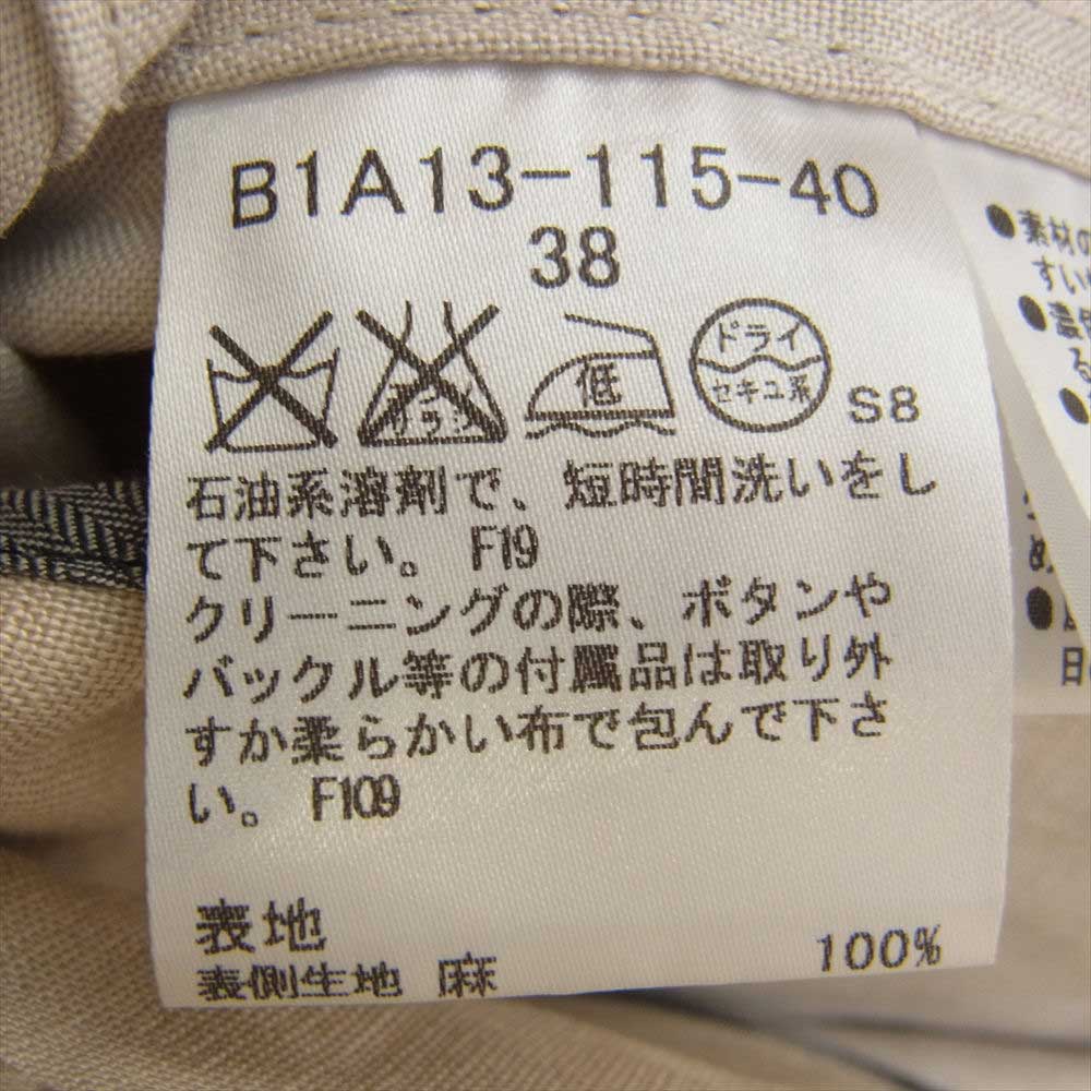BURBERRY LONDON バーバリー ロンドン B1A13-115-40 ボンディングリネン バックフレア 比翼 シングル トレンチコート ベージュ系 38【中古】