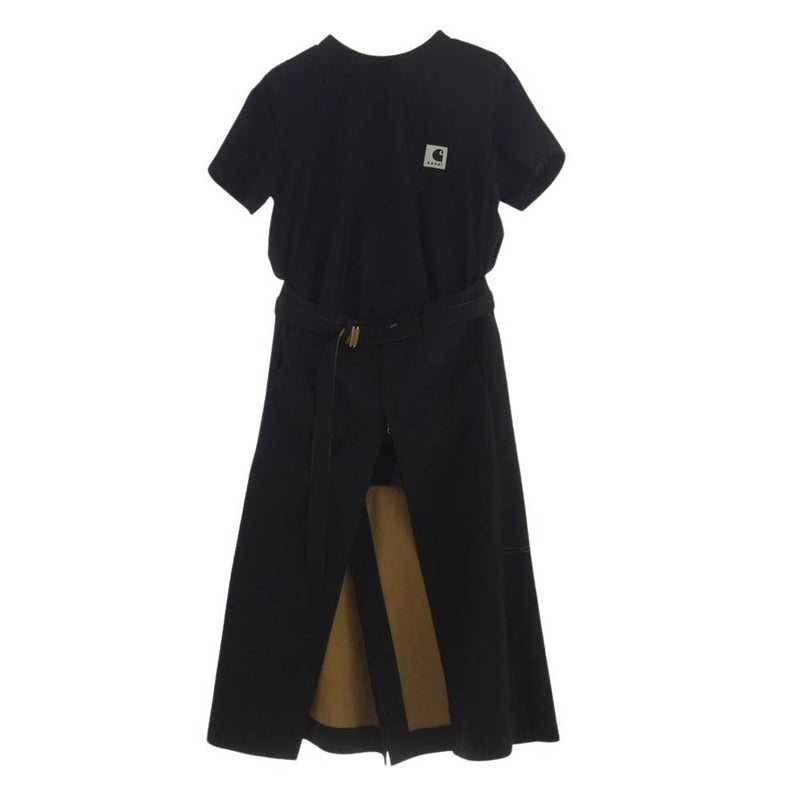 Carhartt カーハート 24SS 24-07188 × SACAI サカイ Suiting Bonding Dress ボンディング ドレス 半袖 ワンピース ブラック ブラック系 2【中古】