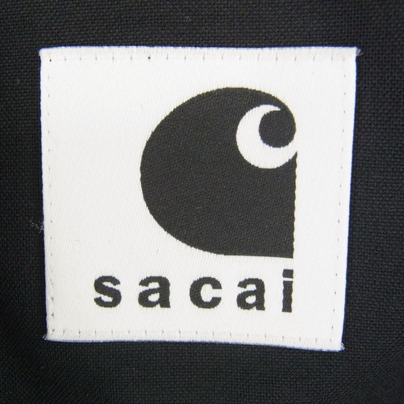 Carhartt カーハート 24SS 24-07188 × SACAI サカイ Suiting Bonding Dress ボンディング ドレス 半袖 ワンピース ブラック ブラック系 2【中古】