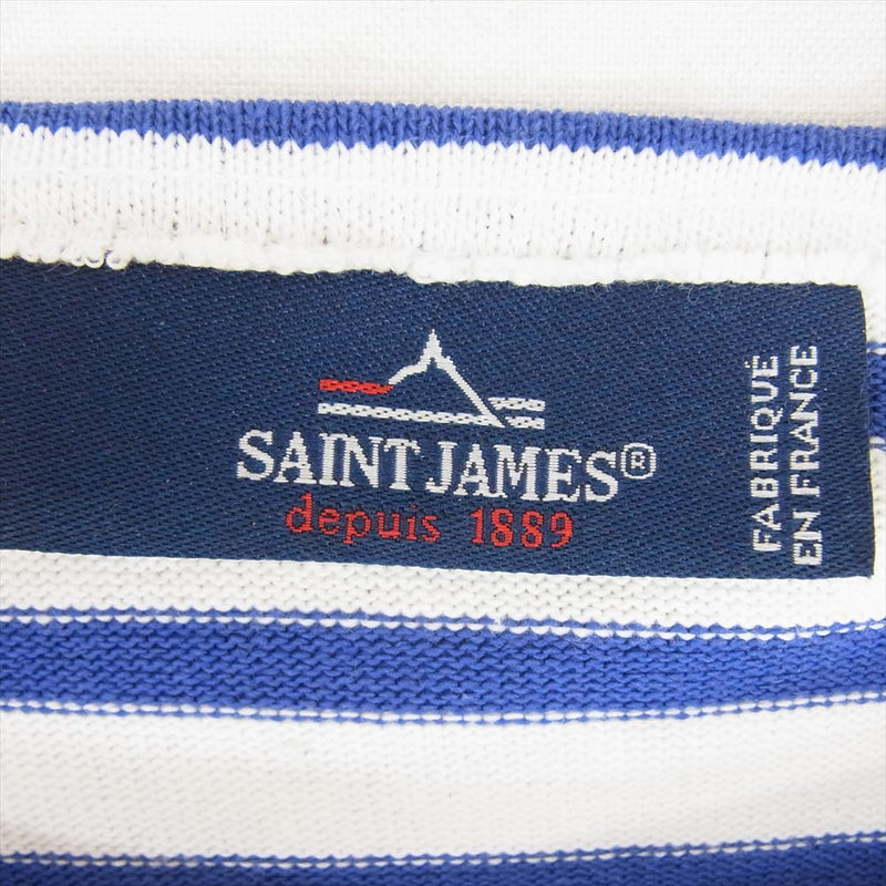 SAINT JAMES セントジェームス ボーダー バスクシャツ 長袖 Tシャツ ブルー系 M【中古】