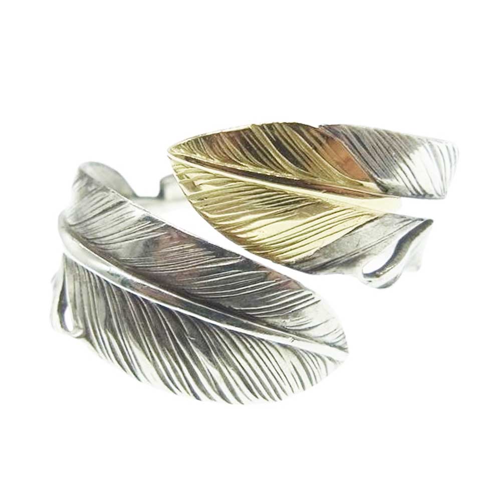 ワシミタロウ ギャランティ付属 1s feather ring 先金フェザー リング シルバー系 ゴールド系 約12号【中古】