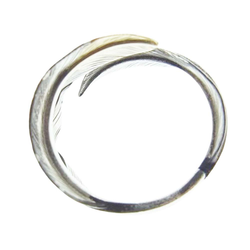 ワシミタロウ ギャランティ付属 1s feather ring 先金フェザー リング シルバー系 ゴールド系 約12号【中古】