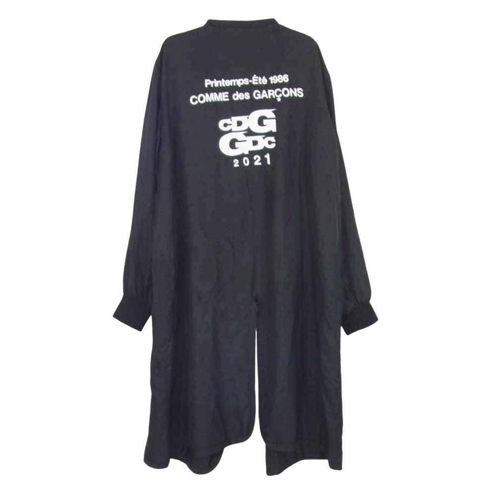 COMME des GARCONS コムデギャルソン SZ-C004 AD2021 CDG ロゴプリント レイン スタッフ ロング コート ブラック系 M【中古】