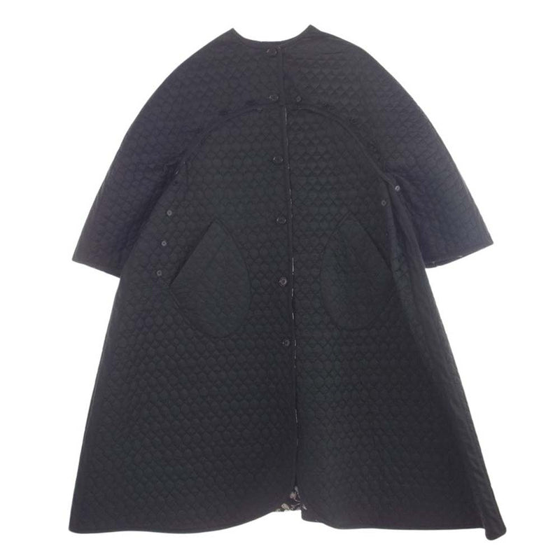 ノワールケイニノミヤ 22AW 3J-C005 AD2022 COMME des GARCONS コムデギャルソン PADDING DETATCHABLE COAT 取り外し可能 パディング デタッチャブル キルティング ロング コート ブラック系 M【中古】