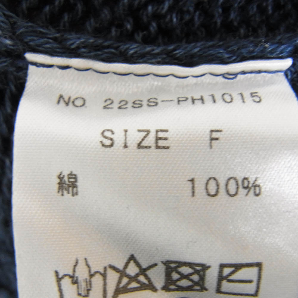 パディヒル 22SS-PH1015 コットン ジェーブル ニット セーター ネイビー系 F【中古】