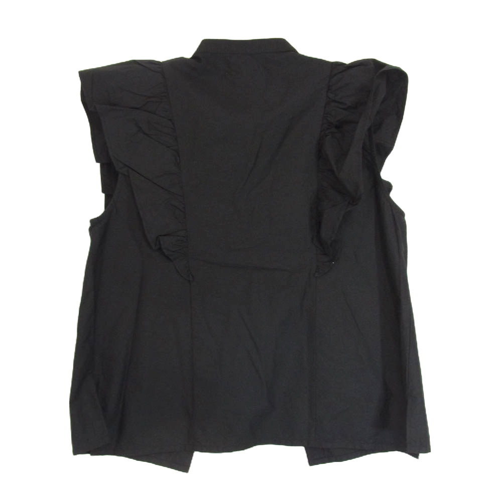 ヌキテパ 010241BK1SS Cotton Poplin Frill Sleeve Blouse フリル ノースリーブ カットソー ブラック系 サイズ表記無【中古】