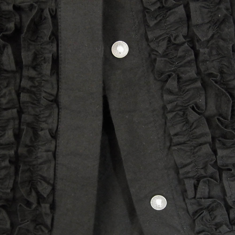 ヌキテパ 010241BK1SS Cotton Poplin Frill Sleeve Blouse フリル ノースリーブ カットソー ブラック系 サイズ表記無【中古】