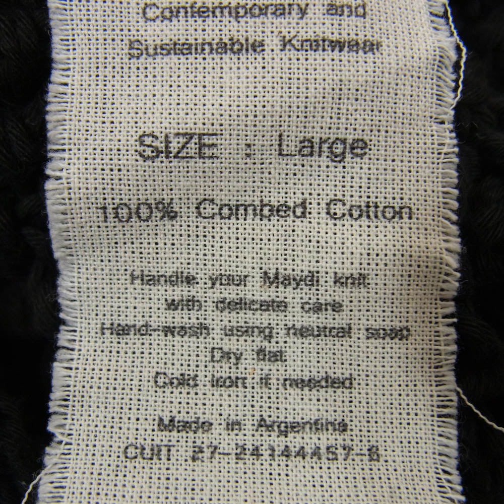 マイディ FY50 HAND KNITTED ノースリーブ コットン ハンド ニット ブラック系 L【中古】