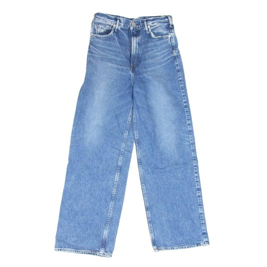 upper hights アッパーハイツ 188201502SPR THE NIECE ザ ニース ダメージ加工 ハイライズ ストレート デニムパンツ ワイドデニム ジーンズ インディゴブルー系 24【中古】