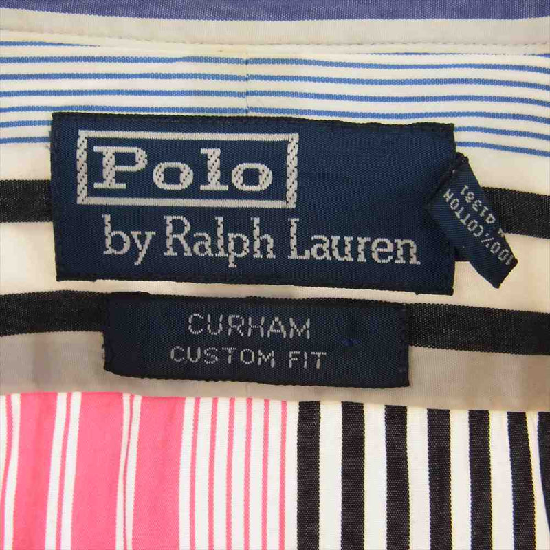 POLO RALPH LAUREN ポロ・ラルフローレン コットン レギュラーカラー マルチストライプ 長袖 シャツ L【中古】