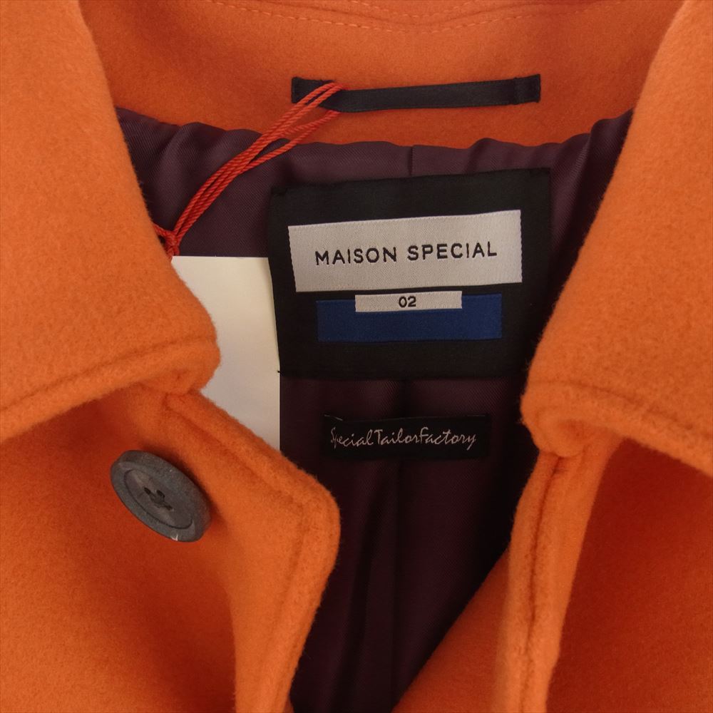 MAISON SPECIAL メゾンスペシャル 21aw 11212161202 カシミヤ混 プライムオーバー ステンカラーコート オレンジ系 02【極上美品】【中古】